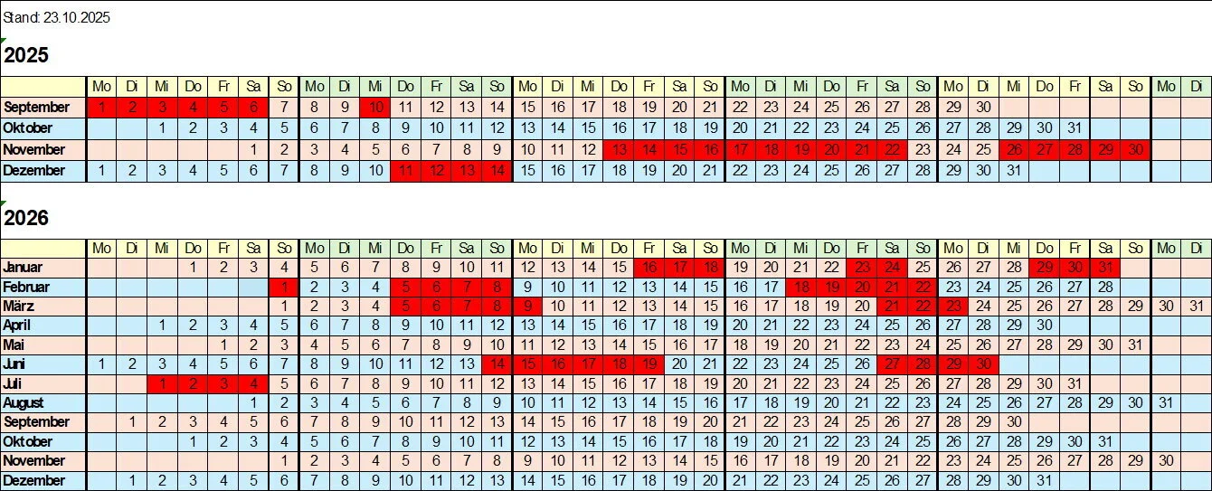 Belegungsplan des Kleinbusses der DAV Sektion Geislingen/Steige | © HIJM Belegungsplan des Kleinbusses der DAV Sektion Geislingen/Steige | © HIJM