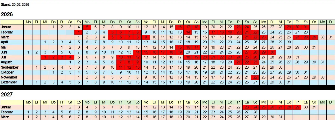 Belegungsplan des Kleinbusses der DAV Sektion Geislingen/Steige | © HIJM