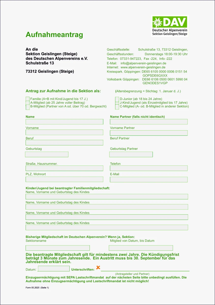 Abbildung Aufnahmeantrag | © HIJM