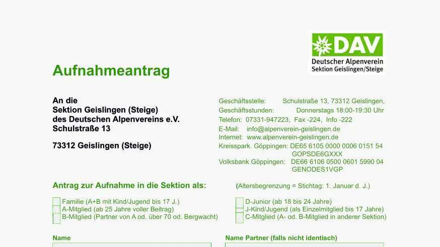 Aufnahmeantrag 16 zu 9 | © HIJM