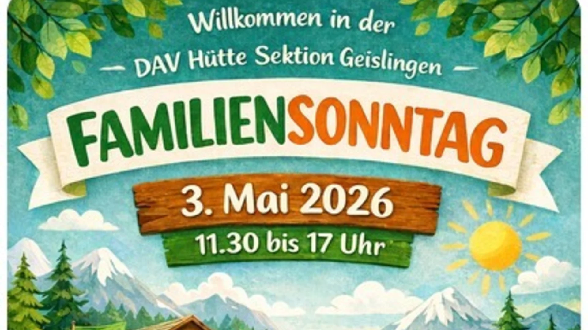 Geislinger Hütte Plakat Familiensonntag | © DAV Sektion Geislingen Seige