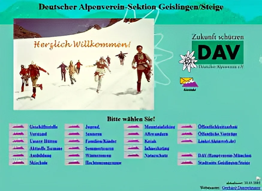 Website 2001 | © DAV Sektion Geislingen Steige