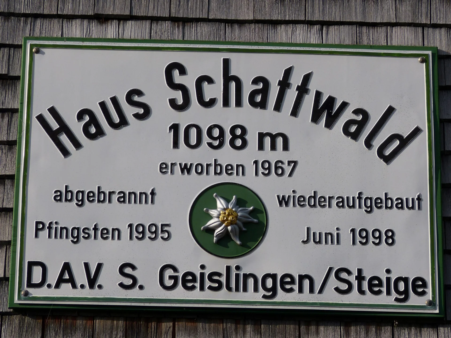 Hüttenschild | © DAV Sektion Geislingen/Steige